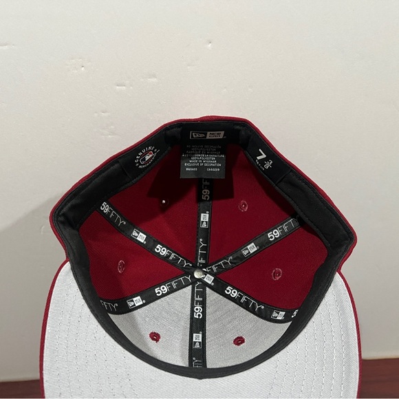 New Era, 59Fifty, Fitted Hat, New York Yankees, Burgundy & White - Picture 6 of 9